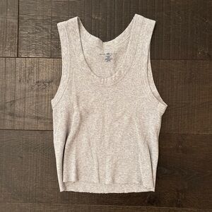 Gray Ribbed Brandy Melville Tank Top